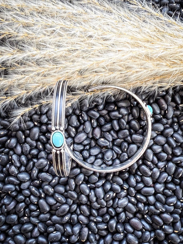 Darla Hoop Earring - Silver/Turquoise - Western Jewelry - Bronco Western Supply Co.