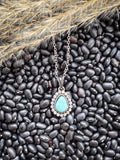 Kayla Pendant Necklace - Teardrop - Western Jewelry - Faux Turquoise - Bronco Western Supply Co.