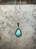 Kayla Pendant Necklace - Teardrop - Western Jewelry - Faux Turquoise - Bronco Western Supply Co.