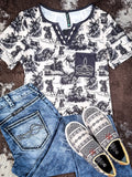 Rodeo Road Bootstitch Top - Sterling Kreek - Buckstitch - Rodeo Tee - Bronco Western Supply Co.