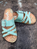 Nora Sandal in Turquoise - Very G - Western Sandal - Footwear - Bronco Western Supply Co.