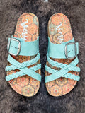 Nora Sandal in Turquoise - Very G - Western Sandal - Footwear - Bronco Western Supply Co.