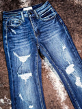 Petra - Whitley - Mid-Rise - Stretch Flare Jeans - Denim - Bronco Western Supply Co. 