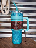 Myra Bag - Wide Wyoming Tumbler in Blue - Travel Cup - Western - Bronco Western Supply Co.