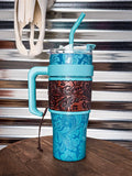 Myra Bag - Wide Wyoming Tumbler in Blue - Travel Cup - Western - Bronco Western Supply Co.