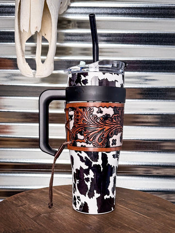 Myra Bag - Wide Wyoming Tumbler in Back and White - Travel Cup - Western - Bronco Western Supply Co.