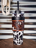 Myra Bag - Wide Wyoming Tumbler in Back and White - Travel Cup - Western - Bronco Western Supply Co.