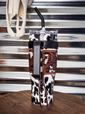 Myra Bag - Wide Wyoming Tumbler in Back and White - Travel Cup - Western - Bronco Western Supply Co.