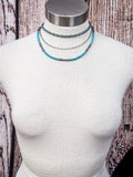 Rowdy Navajo Style Pearl Layered Necklace - Natural/Turquoise