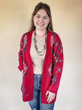 Crimson Canyon Aztec Knit Cardigan