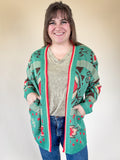 Jade Horizon Aztec Knit Cardigan