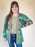 Jade Horizon Aztec Knit Cardigan