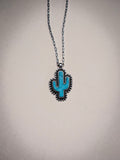 Tessa Cactus Necklace - Turquoise - Western Jewelry - Necklace - Bronco Western Supply Co.