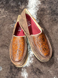 Tia Twisted X Slip - On Loafer - Chocolate Bomber & Tooled Brown