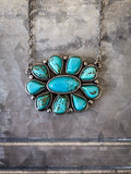 Jane Pendant Chain Necklace - Faux Turquoise - Western Jewelry - Bronco Western Supply Co.