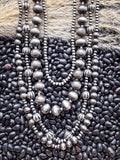 Jetta Navajo Style Pearl Layered Necklace Set - Natural - Necklace Sets - Bronco Western Supply Co.