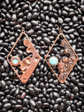 Magnolia Dangle Earrings - Copper - Western Jewelry - Bronco Western Supply Co.