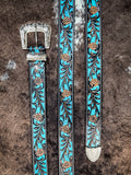 Myra Bag - Turquoise Hand Tooled Leather Belt