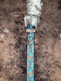 Myra Bag - Turquoise Hand Tooled Leather Belt