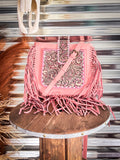 Myra Bag - Oro Valley Hand Tooled Bag in Pink - Western Purse - Bronco Western Supply Co.