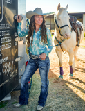 Cowgirl Tuff - Turquoise Hurricane Bootcut Jeans - Riding Jeans - Bronco Western Supply Co.