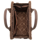 Wrangler Sherpa Tote Southwestern Print Canvas Tote/Crossbody - Coffee - Bronco Western Supply Co.