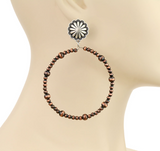 Dixie Stud Hoop Earrings - Copper