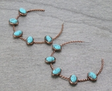 Carter Stud Hoop Earring - Copper/Turquoise