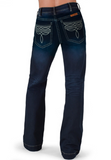 Cowgirl Tuff Boot Stich Trouser Jeans - Dark Wash - Equestrian Wear - Bronco Western Supply Co.