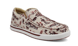 Twisted X - Slip On Shoe - Kicks - Maroon & Ivory - Casual Shoe - Bronco Western Supply Co.