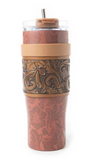 Myra Bag - Wide Wyoming Tumbler in Brown - Travel Mug - Bronco Western Supply Co.