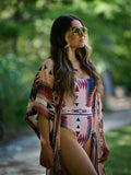 The Ollie Aztec Hooey Swimsuit - Dusty Pink - One Piece Swimsuit - Hooey - Bronco Western Supply Co.