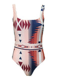 The Ollie Aztec Hooey Swimsuit - Dusty Pink - One Piece Swimsuit - Hooey - Bronco Western Supply Co.