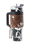 Myra Bag - Wide Wyoming Tumbler in Back and White - Travel Cup - Western - Bronco Western Supply Co.