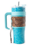 Myra Bag - Wide Wyoming Tumbler in Blue - Travel Cup - Western - Bronco Western Supply Co.