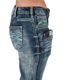 Cowgirl Tuff - Turquoise Hurricane Bootcut Jeans - Riding Jeans - Bronco Western Supply Co.