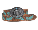 Myra Bag - Radianite Hand Tooled Belt - Western Belt - Bronco Western Supply Co.