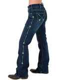 Cowgirl Tuff Turquoise Arrows Bootcut Jeans