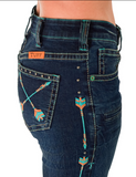 Cowgirl Tuff Turquoise Arrows Bootcut Jeans