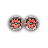 Flourish Flower Stud Earrings - Copper - Western Jewelry - Bronco Western Supply Co.