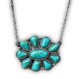 Hailey Pendant Chain Necklace - Turquoise