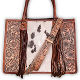 Betsy Hand Tooled Leather Tote Bag