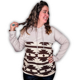 Laredo Aztec Print Lightweight Hoodie - Taupe - Western Wear - Casual - Bronco Western Supply Co.