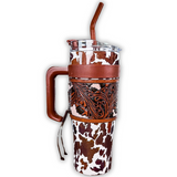 Myra Bag - Wide Wyoming Tumbler in Brown and White