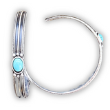 Darla Hoop Earring - Silver/Turquoise