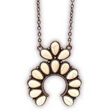 Squash Blossom Chain Necklace - Copper/Natural