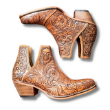 Myra Bag - Dakota Charm Booties in Caramel - Women's Shoe - Western Boot - Bronco Western Supply Co.