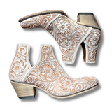 Myra Bag - Western Moxie Booties in White Chocolate - Women's Shoes - Bronco Western Supply Co.