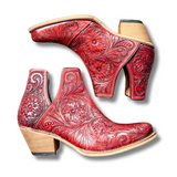 Myra Bag - Western Moxie Booties in Scarlet - Women's Shoes - Myra Bag - Bronco Western Supply Co.