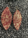 Chandler Feather Leather Earrings - Maroon/Gold - Jewelry - Bronco Western Supply Co. - Bronco Western Supply Co.